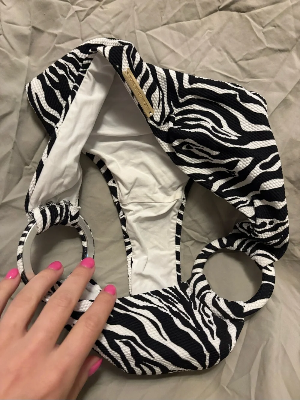 Alexandra Miro Zebra Print Carlotta Bandeau Bikini Set